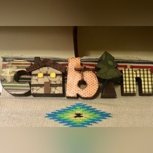 Handmade CABIN Alphabet Initials Shelf Decor
